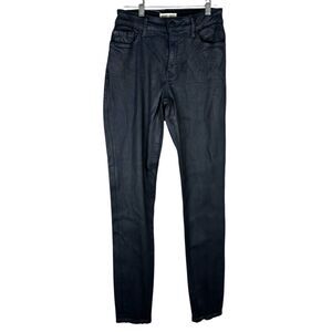 Warp + Weft Women's JFK Skinny Jeans Sz 27 Black Wax Finish Club Concert Party